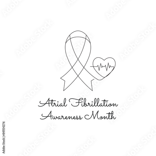 line art of National Atrial Fibrillation Awareness Month good for National Atrial Fibrillation Awareness Month celebrate. line art.