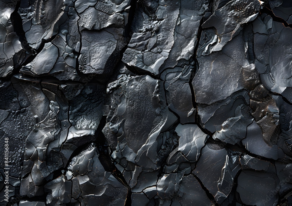 Cracked Black Rock Texture, Abstract Background Cracked Black Rock Texture, Abstract Background
