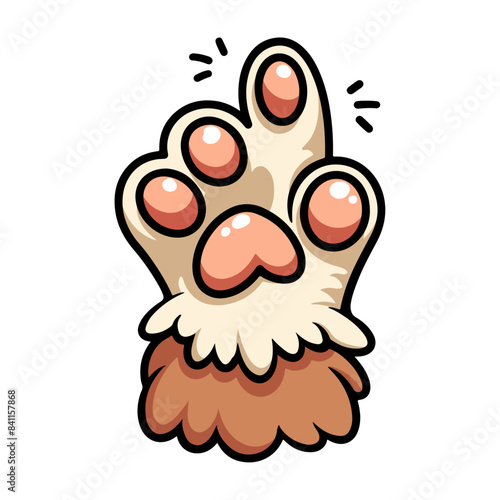 A cute vector illustration of dog paws pointing upward in flat art style. Perfectly isolated on a white background, ideal for creative design projects.