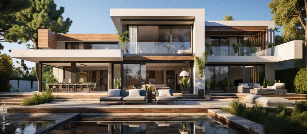 modern villa with open plan living area and large terrace with privacy modern villa with open plan living area and large terrace with privacy