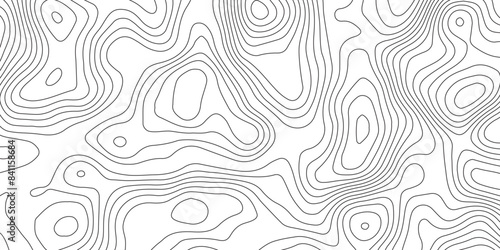 Abstract topography contour map background design .modern design with white background and black wave lines .geography contour map linear background vector illustration .