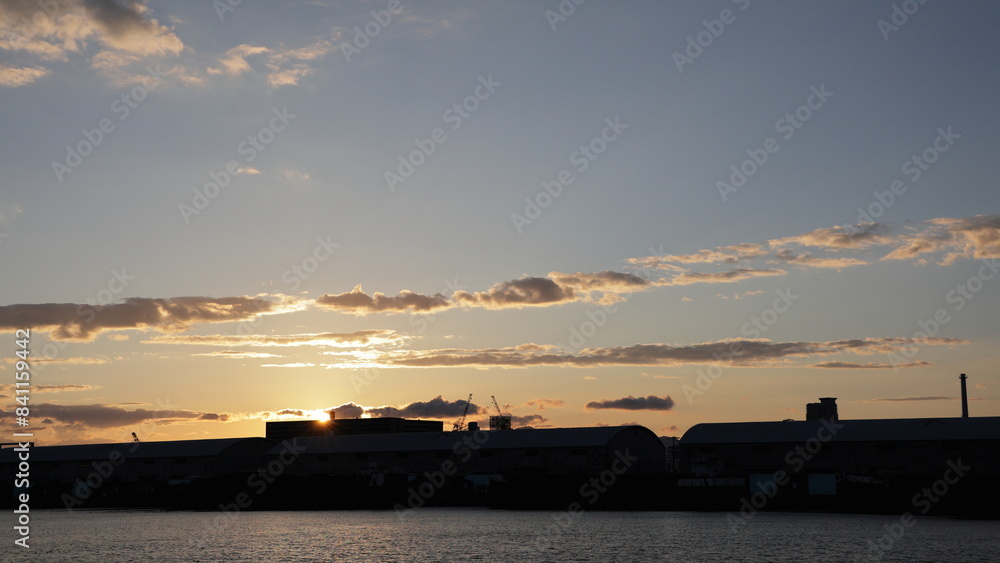 A sparkling sunset over the port A sparkling sunset over the port