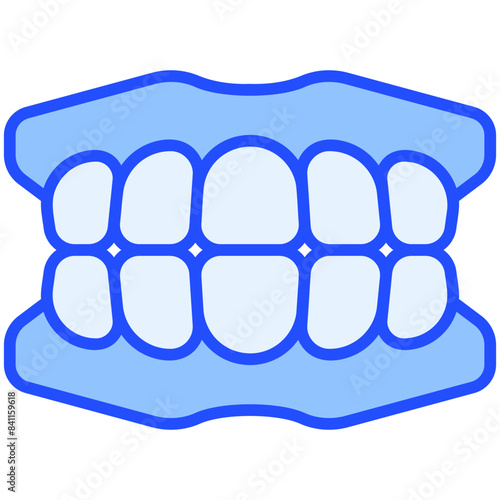 denture Blue Color Icon