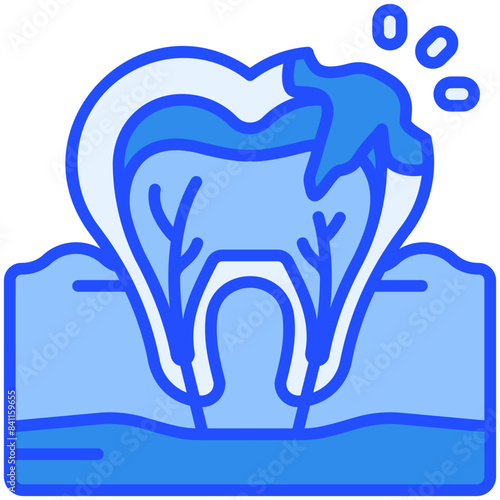 cavity Blue Color Icon