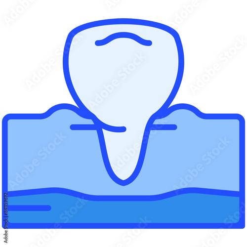 incisor teeth Blue Color Icon