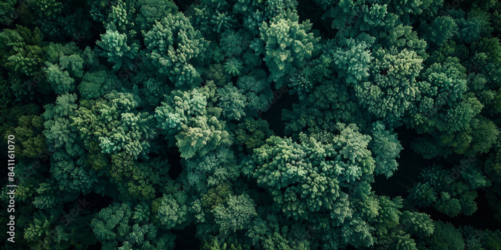 Aerial view of dense green forest with tall evergreen trees, lush foliage, and vibrant greenery showcasing the beauty of natural wilderness. Aerial view of dense green forest with tall evergreen trees, lush foliage, and vibrant greenery showcasing the beauty of natural wilderness.
