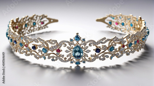 Wedding Day Elegance: Sparkling Bridal Tiaras and Bracelets, Generative AI © 4K_Heaven