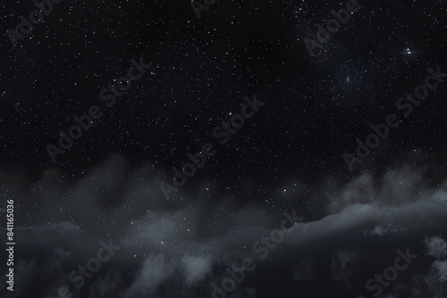 Dark Night Sky with Stars and Clouds