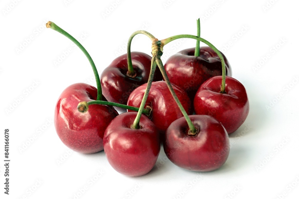 delicious red fruits of sweet cherries close up delicious red fruits of sweet cherries close up
