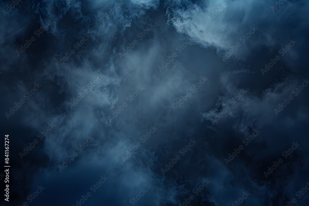 Fototapeta premium Dark Blue Foggy Night Sky Background