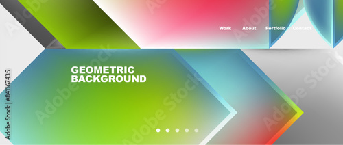 Colorful gradients with abstract geometric shapes. Vector Illustration For Wallpaper, Banner, Background, Card, Book Illustration, landing page