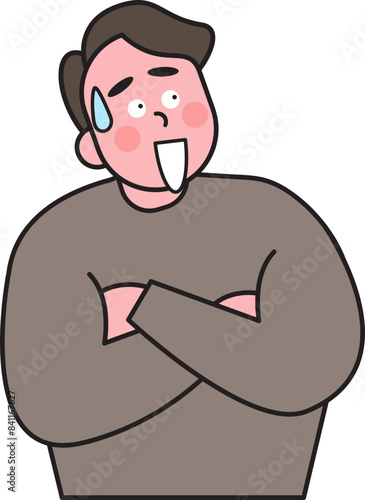 Man with shock action
