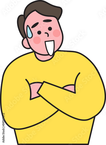 Man with shock action