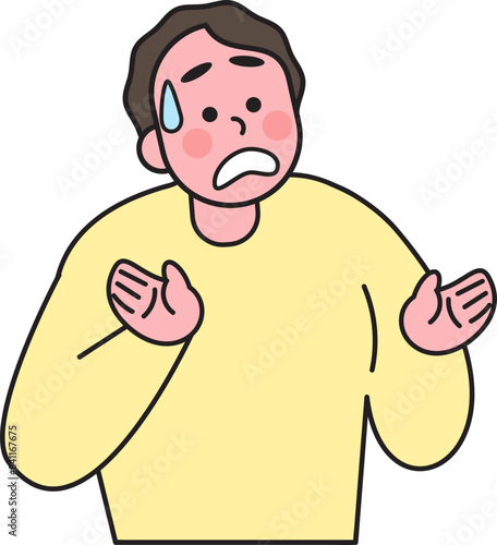 Man with shock action