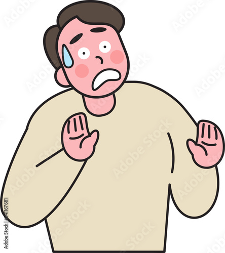 Man with shock action