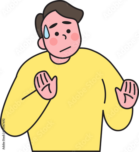 Man with shock action