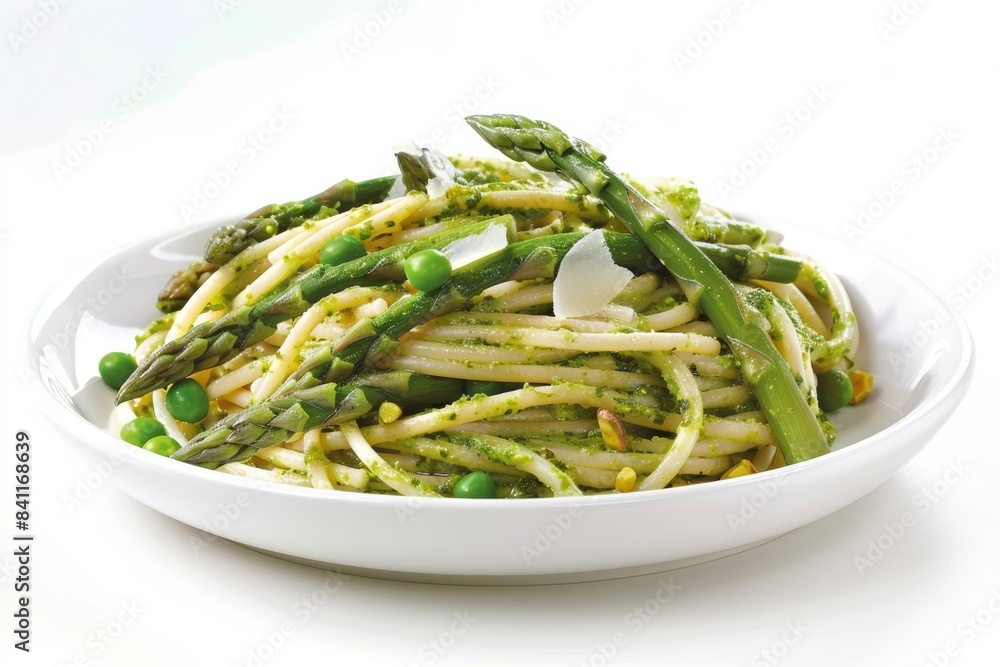 Succulent Asparagus and Pistachio Pesto Pasta with Delicate Parmigiano-Reggiano Succulent Asparagus and Pistachio Pesto Pasta with Delicate Parmigiano-Reggiano