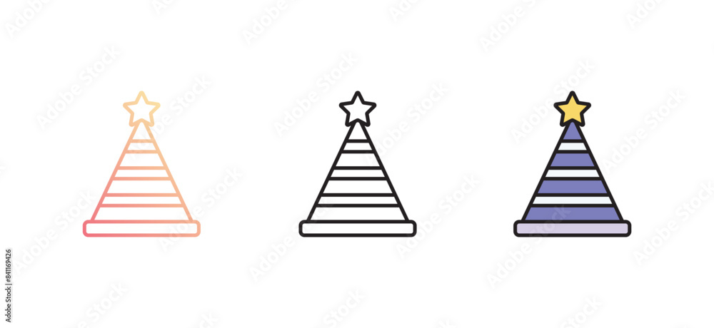 Party Hat icon design with white background stock illustration Party Hat icon design with white background stock illustration
