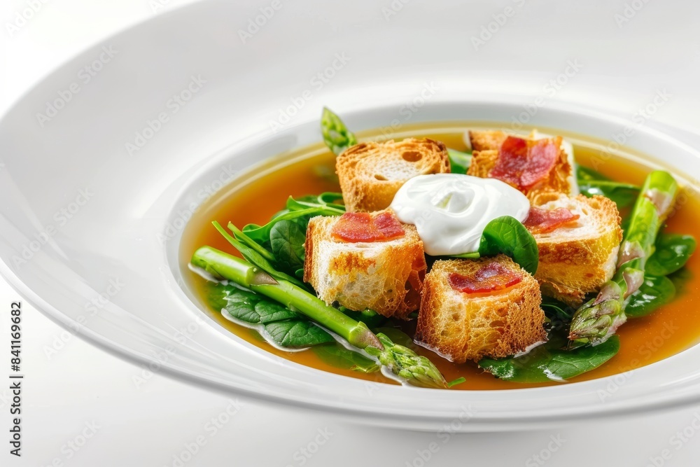 Tempting Asparagus and Pancetta Soup with Creamy Creme Fraiche Tempting Asparagus and Pancetta Soup with Creamy Creme Fraiche