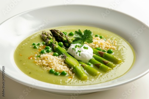 Creamy and Light Asparagus Soup with Toasted Croutons
