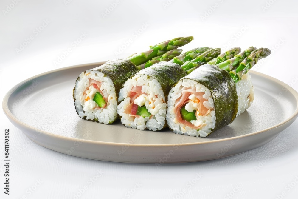 Asparagus and Prosciutto Sushi Roll with Goat Cheese Asparagus and Prosciutto Sushi Roll with Goat Cheese