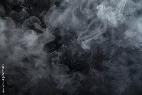 Abstract Smoke Texture On Dark Grey Concrete Background