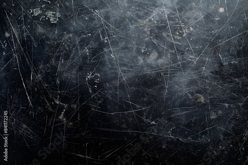 Dark Grey Grunge Background With Scratches And Stains