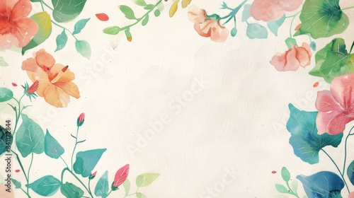 Floral watercolor background illustration