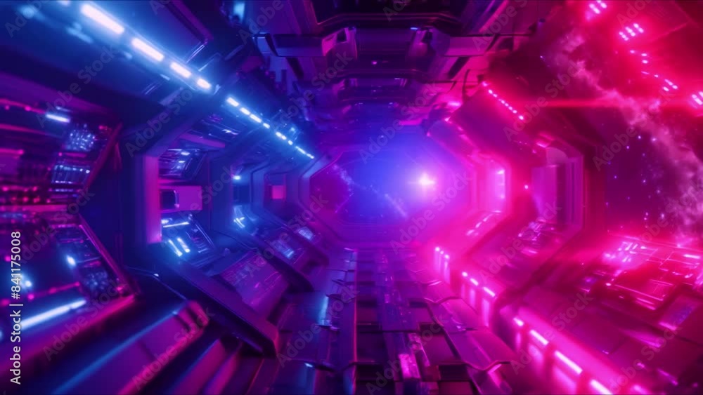 Space station interior with control rooms zero gravity zones and ...