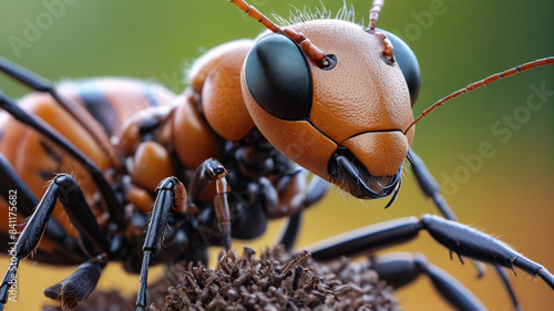 Highness of the Formic World: Ant Queen Governing With Grace and Authority, Generative AI photo