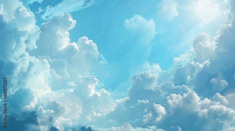 Sky background with white striped clouds for sky replacement Sky background with white striped clouds for sky replacement