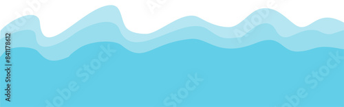 Summer beach waves border