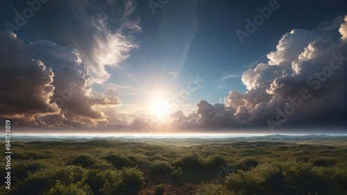 Renewed Horizon: Clouds Parting, Horizon Glimmering, Earth Reborn, Generative AI