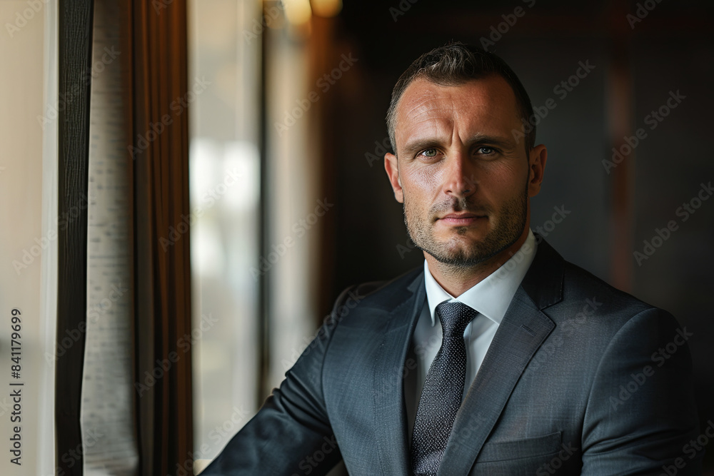 Portrait of confident businessman in suit, leadership and success Portrait of confident businessman in suit, leadership and success