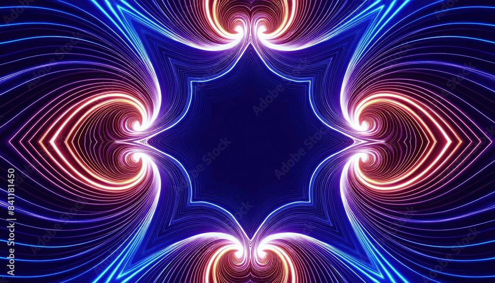 Abstract Background Neon Kaleidoscope Pattern Abstract Background Neon Kaleidoscope Pattern