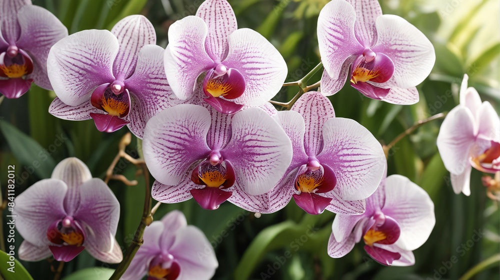 Botanical Symphony: Blooming Orchids, Dappled Sunlight, Fresh Fragrance, Generative AI Botanical Symphony: Blooming Orchids, Dappled Sunlight, Fresh Fragrance, Generative AI