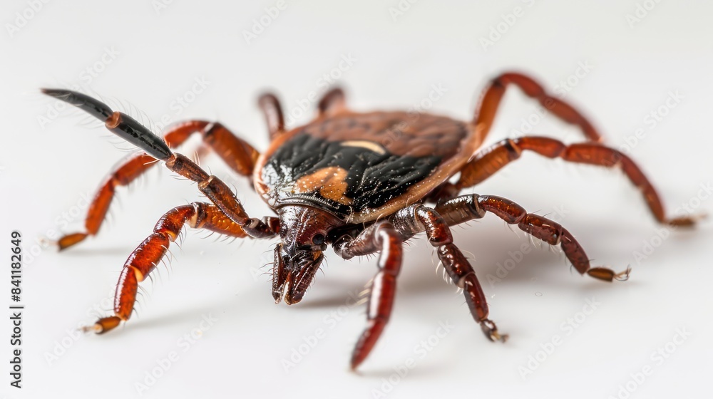 Deer Tick full body clearly photo on white background , 