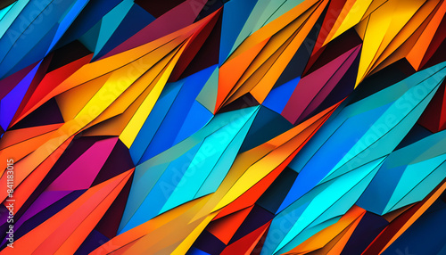 Wallpaper Mural Multicolor paper geometric background. Origami illustration. Generative AI Torontodigital.ca