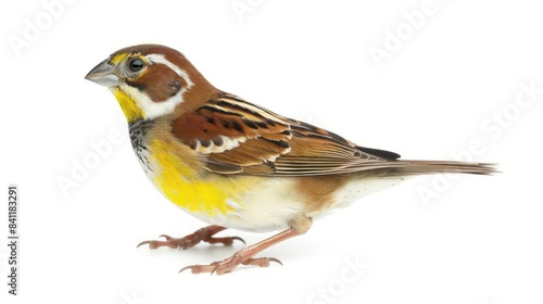 Dickcissel full body clearly photo on white background , photo