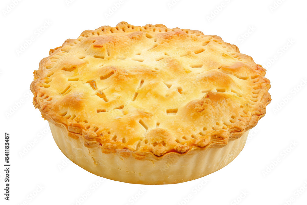 A pie with a golden crust and a lattice top A pie with a golden crust and a lattice top