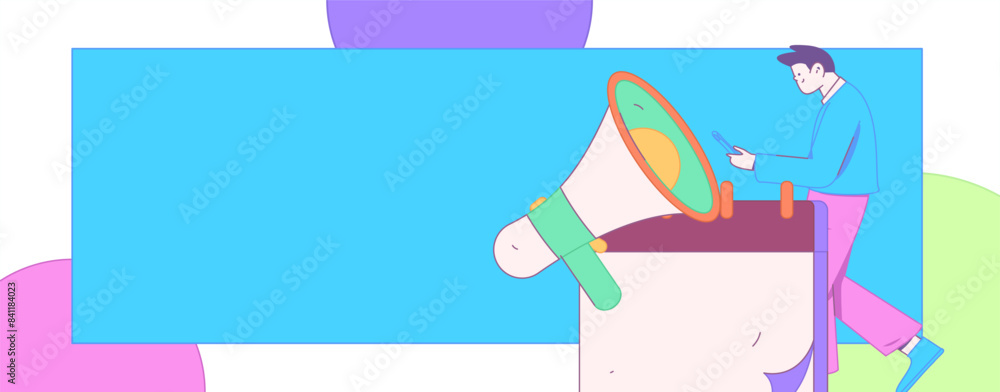 Notification announcement vector creative flat hand drawn illustration
Notification announcement vector creative flat hand drawn illustration
