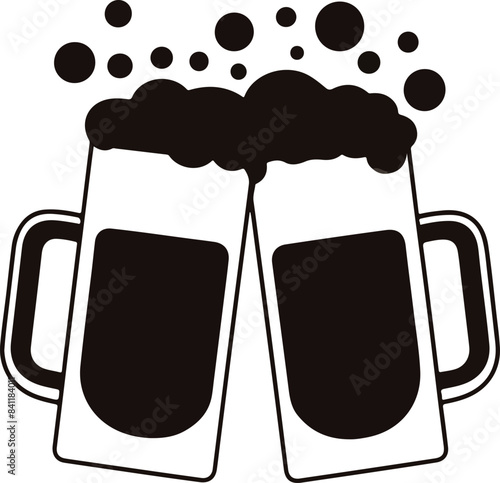 Festive Beer Mugs Cheers Graphic for Celebration and Social Drink Events