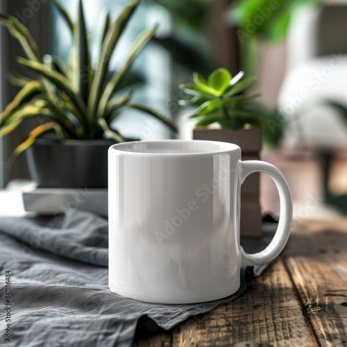 White Coffee Mug 15Oz Mockup, On Jazz Background