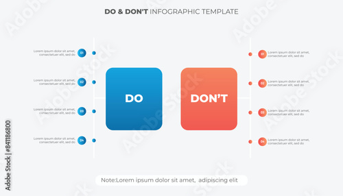 Circle Round Dos and Don'ts, Pro and Cons, VS, Versus Comparison Infographic Design Template