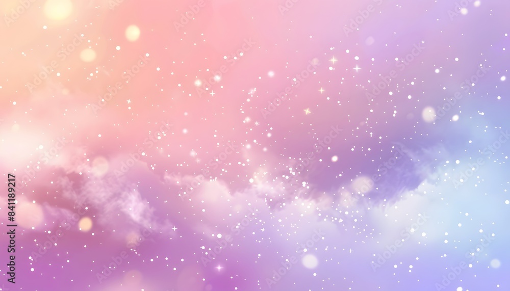 Pastel Sky with Shimmering Stars and Clouds Pastel Sky with Shimmering Stars and Clouds
