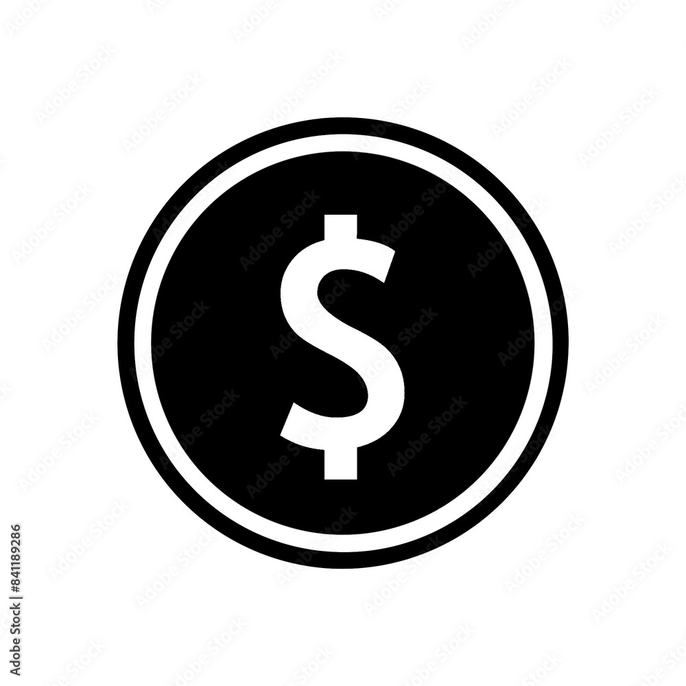 Dollar coin icon with simple and modern design Dollar coin icon with simple and modern design