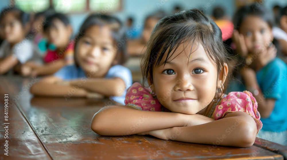 copy space, stockphoto, close up of some primary school students in a primary school classroom in Asia. Back to school theme. copy space, stockphoto, close up of some primary school students in a primary school classroom in Asia. Back to school theme.
