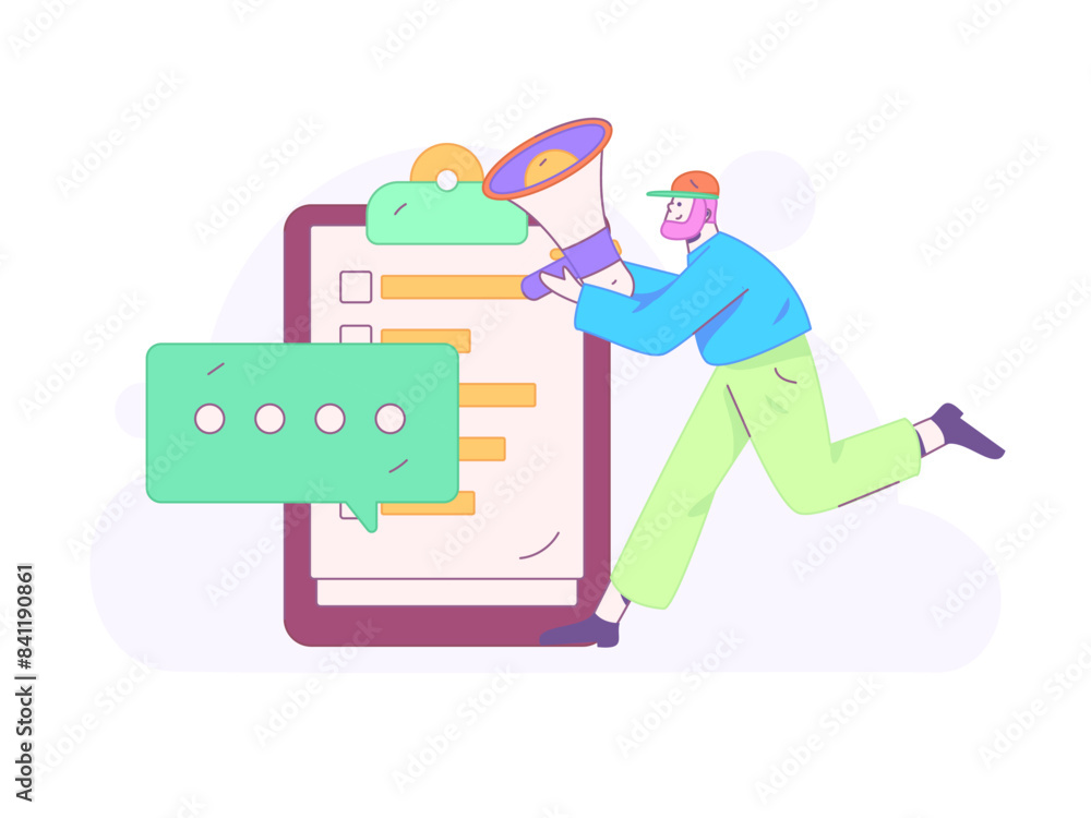 Notification announcement vector creative flat hand drawn illustration
Notification announcement vector creative flat hand drawn illustration