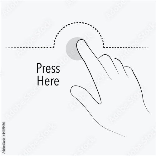 User Interface Elements. Press here vector. hand gesture symbol. . 