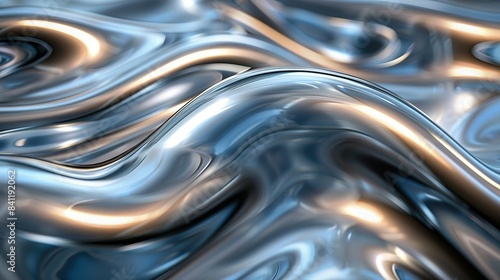 Mirrored Motion: Chrome Waves Composition